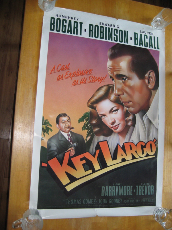 2 Vintage Movie Posters 1988 Key Largo 1989 Robin Hood Bogart Bacall Flynn