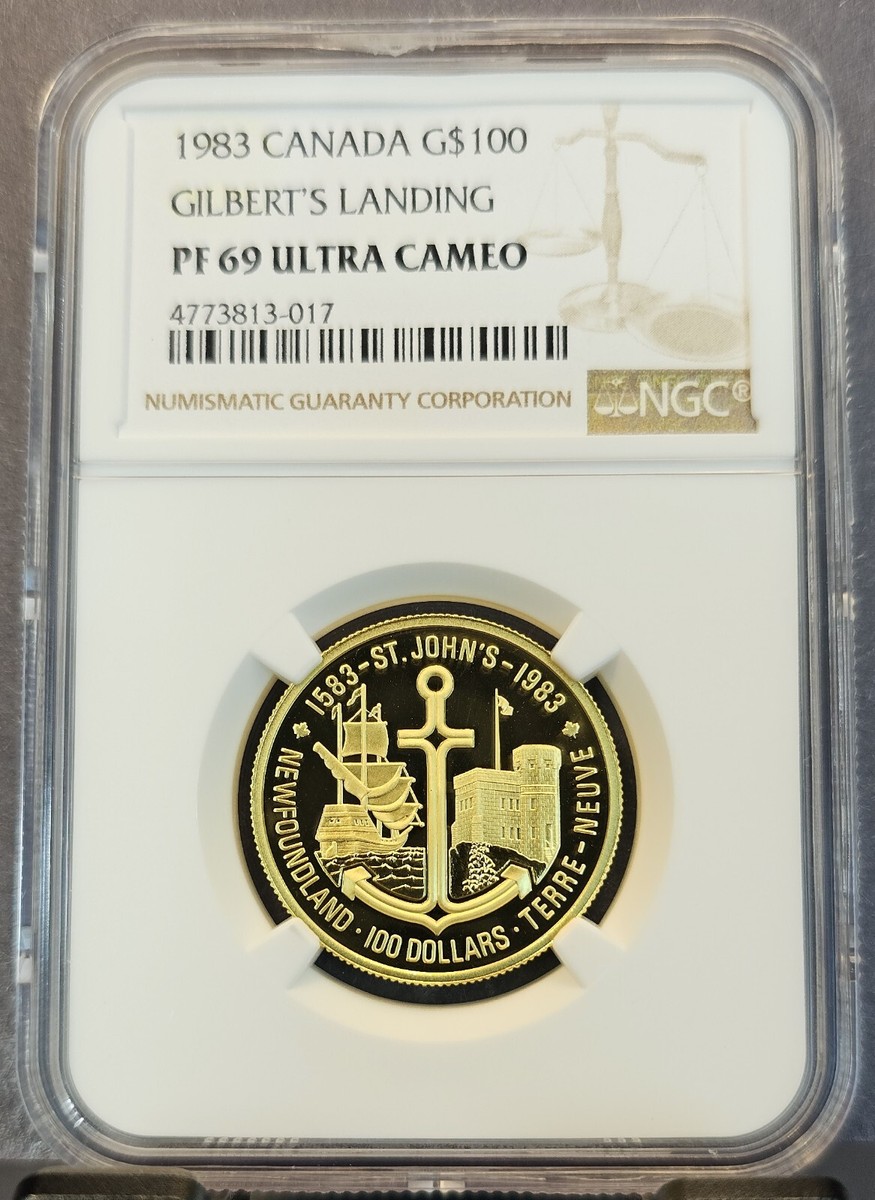 1983 CANADA GOLD 100 DOLLARS G$100 GILBERTS LANDING NGC PF 69