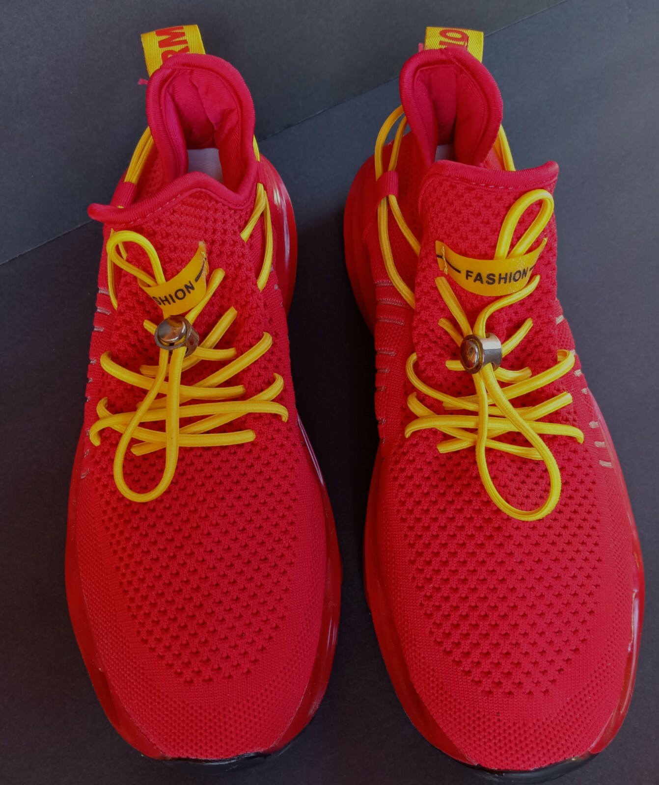 RED YELLOW ATHLETIC SHOES SNEAKERS MENS SIZE 11.5 - Gem