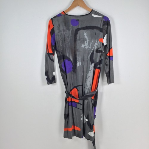 Iceberg womens dress size 40 aus 12 3/4 sleeve belted mini geometric 022223 - Picture 6 of 10