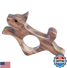 Walnut Dog Book Page Holder, Smooth Finish Wood Book Holder for Reading, Idea