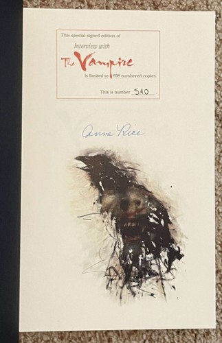 Interview with the Vampire, Anne Rice, Signed/Limited #540/698, HC/DJ NEW - Picture 4 of 4