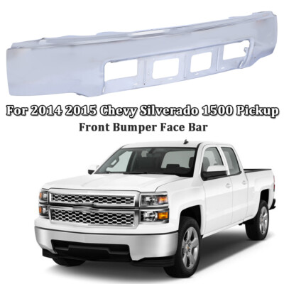 NEW Chrome Front Bumper For 2014-2015 Chevrolet Silverado 1500 Without Fogs