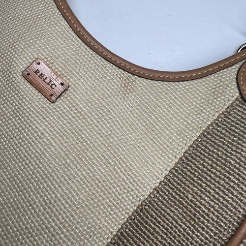 Relic shoulder bag neutral woven tan casual boho - Picture 9 of 14