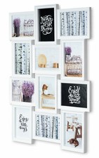 Bilderrahmen in Weiß für 12 Fotos 13x18 Fotogalerie Collage Fotorahmen Galerie