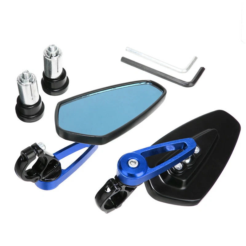 2Pcs Motorcycle Aluminum 22mm Bar End Side Rearview Handlebar Rear View Mirror - Image 2 of 4