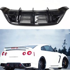 1x Carbon Fiber Black Rear Bumper Diffuser For Nissan Skyline GTR GT-R 2008-2011