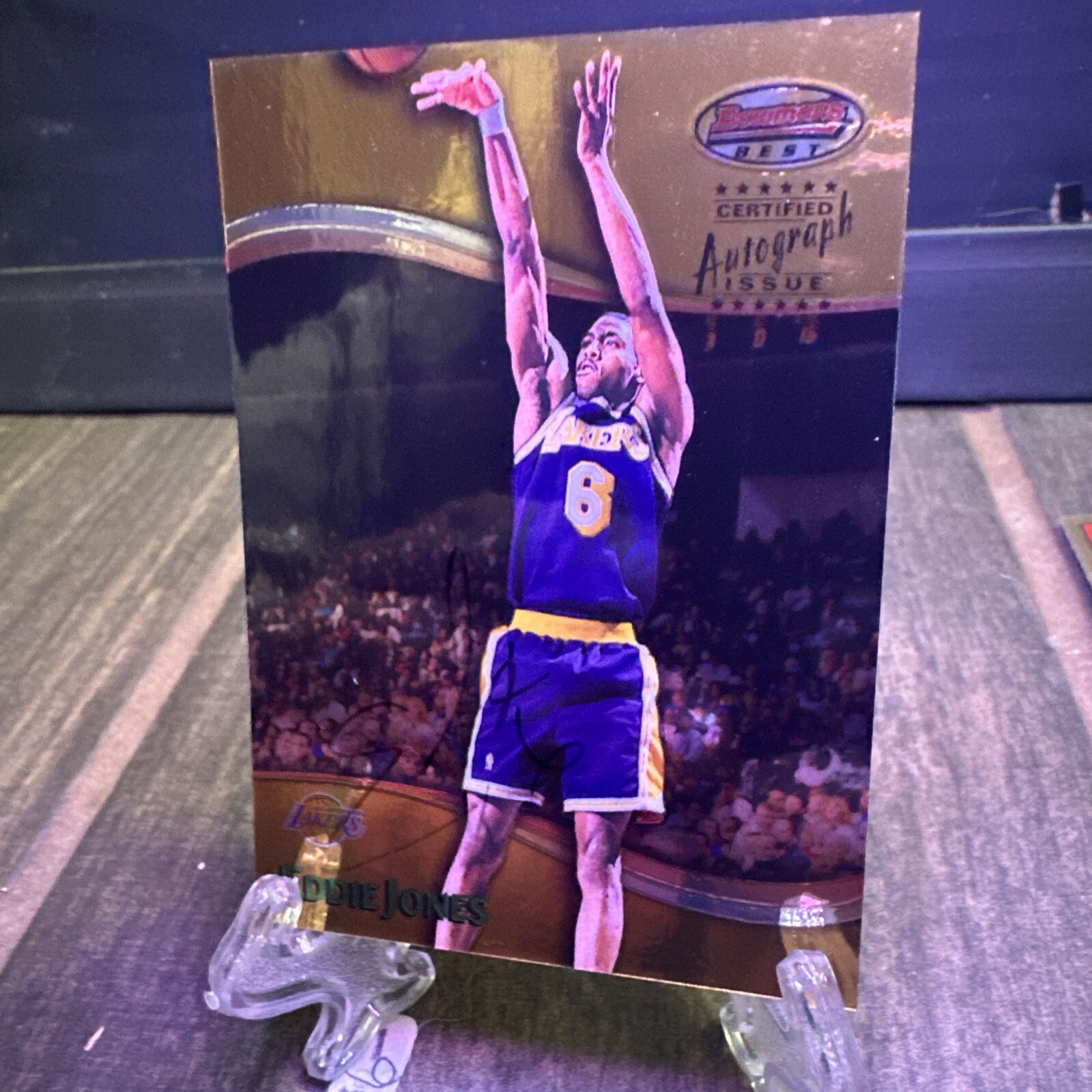 1998-99 Bowman's Best Autograph #A3 Eddie Jones Lakers Auto Rare Heat