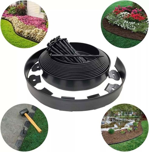 10M Flexible Garden Border Grass Lawn Path Edging with 30PCS Plastic Pegs Sturdy - Picture 10 of 16