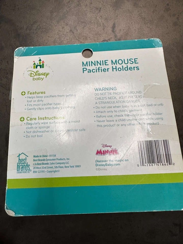 JUEGO DE 2 PORTA CHUPETES DISNEY MINNIE MOUSE DE COLECCIÓN Foto 2 de 2