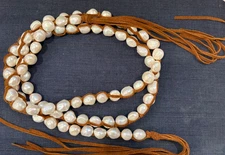 Two Old Hippies Tess & Tomy fresh water/baroque pearls wrap necklace, belt