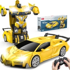 Remote Control Car，Transform Robot RC Cars with Cool LED Headlights, 2.4Ghz...