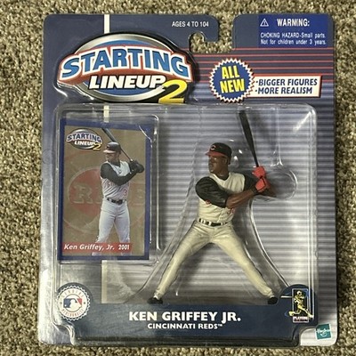 2001 Starting Line Up 2 KEN Griffey Jr. Cincinnati Reds Figure w/Protector MINT