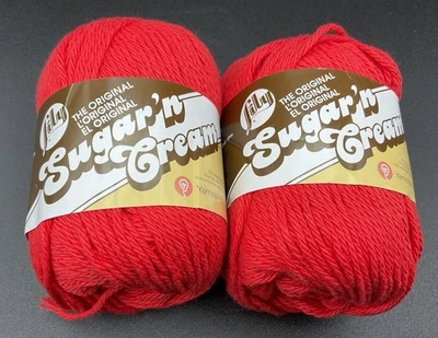Lot of 2 - Lily Sugar ‘N Cream 4 Ply Cotton Yarn - Red - 2.5 Oz Skeins - Image 1 of 4