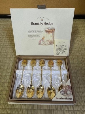 Royal Doulton Brambly Hedge Spoon Set Jill Barklem Gold Tone 5pc