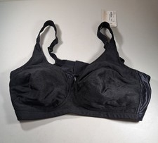 AMOENA Black Bella 2114 Wire Free Soft Cup Mastectomy Bra 44D NEW