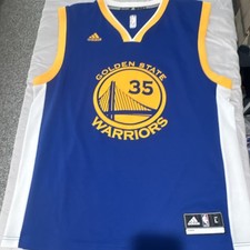 Kevin Durant 35 Golden State Warriors Adidas Jersey Blue Men s L