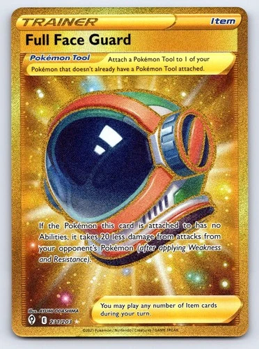 Full Face Guard 231/203 Secret Rare Evolving Skies Pokemon Near Mint