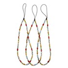 3pcs Phone Charms Straps Camera Beaded Charm Strap Phone Wrist Ropes Lanyard