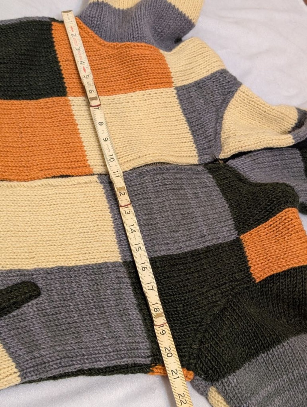 Handmade Wool Patchwork Hoodie Jacket Fleece Line… - image 14