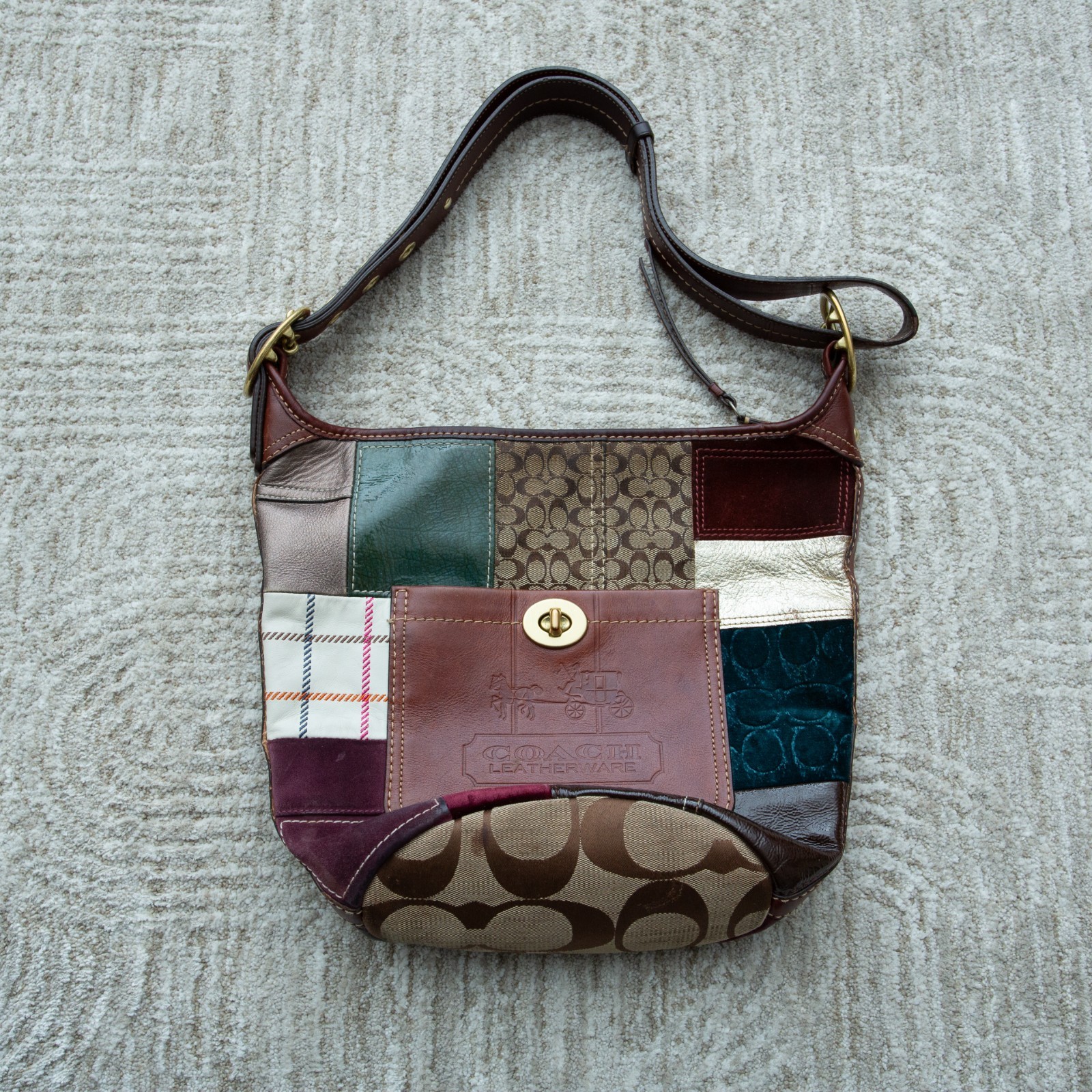 Coach Bleecker Patchwork Duffle Multicolor Leathe… - image 1
