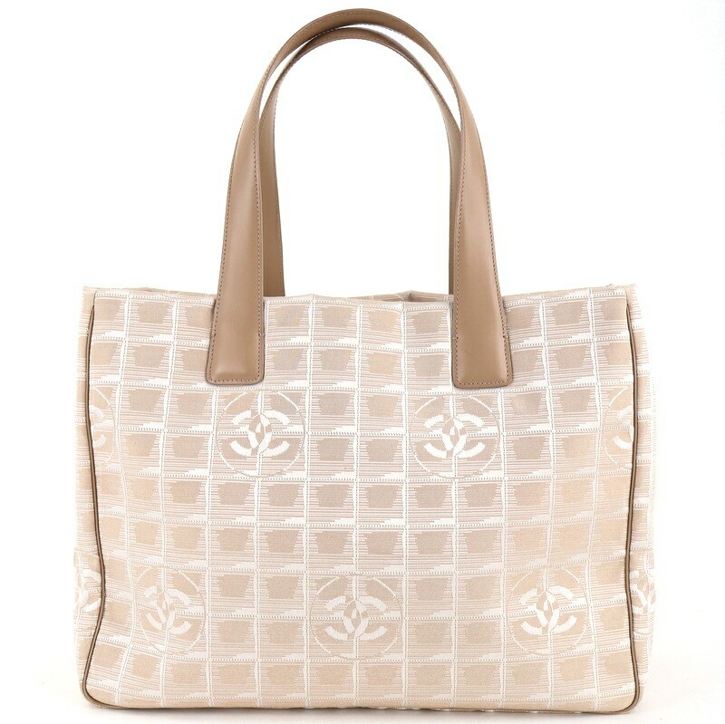 Chanel Beige Tote Bag Travel Line MM A4 Storage Preowned SA Verified  