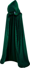 Unisex Full Length Velvet Cape with Hood Adult Halloween Costume Cloak Vampire W