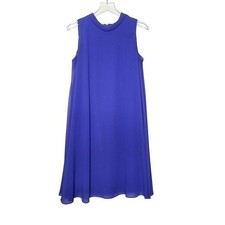 Eliza J Womens Royal Blue Mock Neck Sleeveless Back Tie Shift Dress EJ6M1774 12