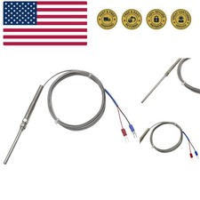 K-Type Thermocouple Temperature Sensors 2M/6.6Ft Wire，Stainless Steel Probe P...