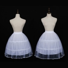 Petticoat Crinoline 20in White Hoop Skirt Victorian Costume Half Slips for Women