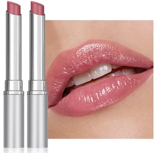 2Pcs Pink Honey Lipstick Tinted Lip Balm, Sheer Hydrating Lip Stain for All Skin