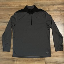 Nike Golf 1/4 Zip Long Sleeve Pullover Shirt Mens L Gray Lightweight Dri Fit
