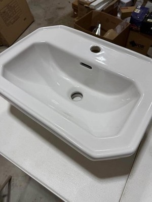 Duravit 1930 Series 24'' porcelain White High Gloss Sink with 1 faucet hole