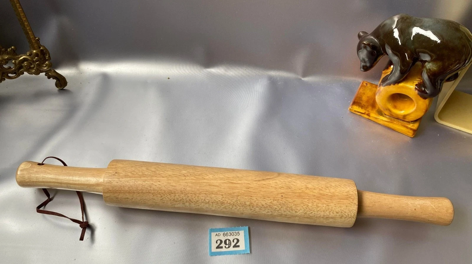 Vintage Wooden Rolling Pin with Handles Rustic Farmhouse Kitchenware Baking Tool