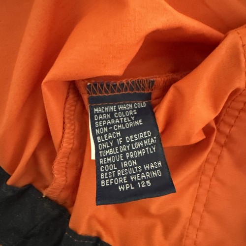 Vintage Chaps Ralph Lauren 1/4 Zip Pullover Windbreaker Anorak Jacket Orange L - Picture 12 of 12