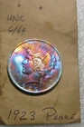 1923 Peace Silver Dollar Rare Kraft Storage Rainbow Toning ** STUNNING COIN