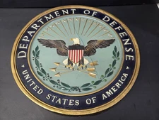 Vintage Military Wall Plaque Department of Defense Eagle Seal 16" Made in USA