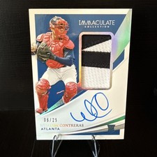 2021 Panini Immaculate Rookie Holo Silver 6/25 William Contreras Patch Auto