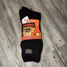 Polar Extreme Insulated Thermal Warm Thick Slipper Socks Comfort Mens 6-12 Black