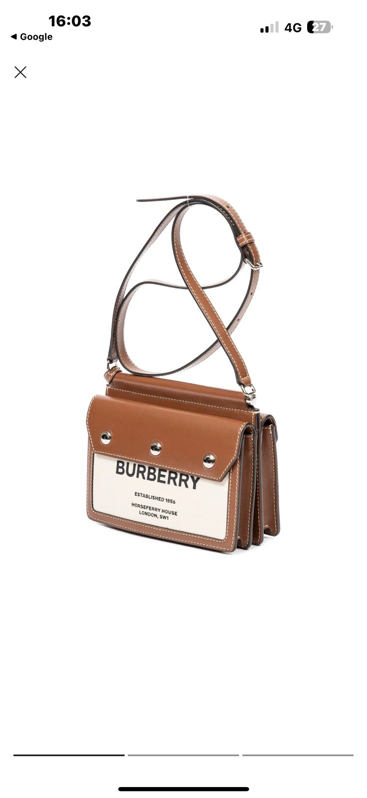 Borsa titolo Burberry Mini Horseferry stampa con dettaglio tasca marrone Prezzo consigliato: £ 1600