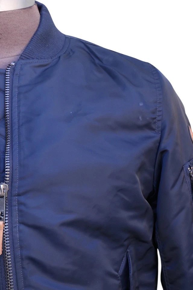 Top Gun New York MA-1 Blue US Air Force Flight Bomber Jacket Zip Up Men’s SZ M - Image 3 of 4