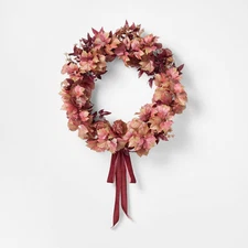 30" XL Mixed Leaf Artificial Wreath Red - Threshold designed with Studio