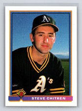 1991 Bowman #214 Steve Chitren Oakland Athletics Baseball Card