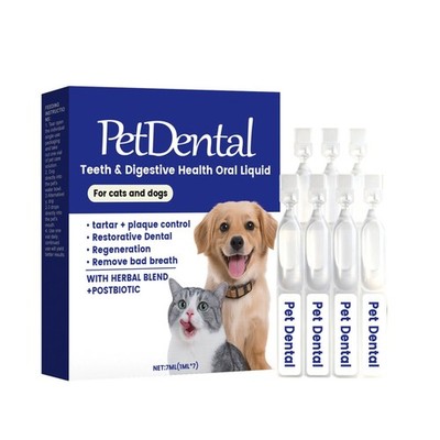 Pet Dental Teeth & Digestive Health Oral Liquid with Herbal Blend + Postbiotic