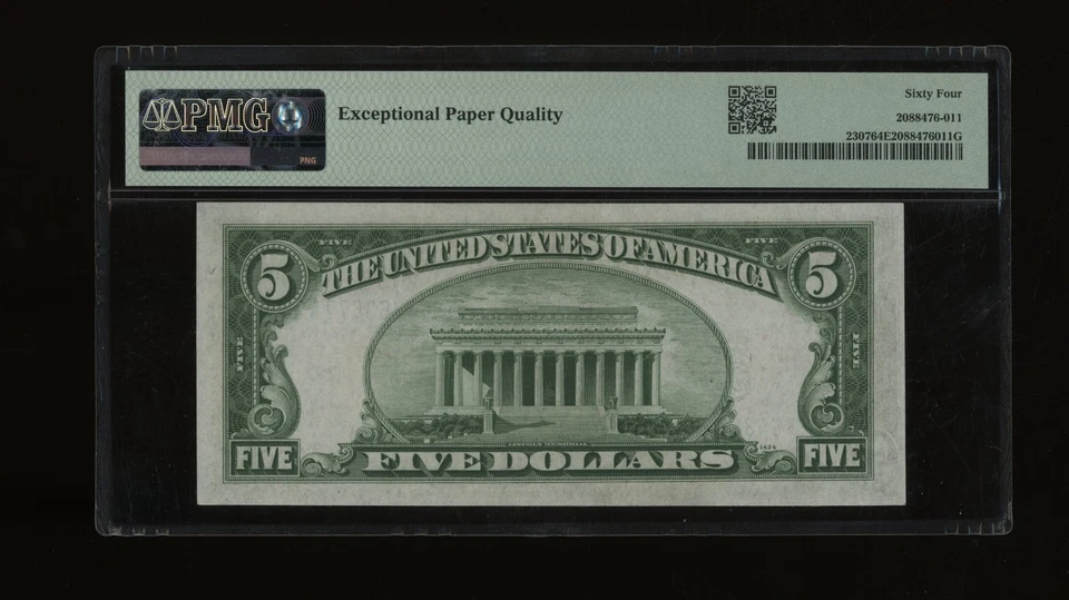 DBR 1934-A $5 Silver North Africa Fr. 2307 PMG 64 EPQ Serial K64863677A - Image 2 of 2