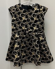 Girls PL Kids black and gold dress - size 2
