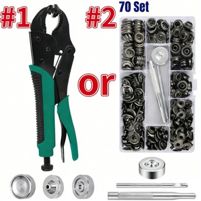 #ad 70 5 8 Snap Fastener Button Snap Fastener Tool Adjustable kit Installation $17.58