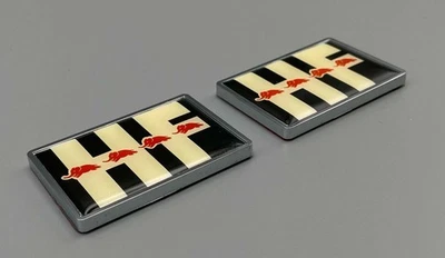 HF Kotflügel Emblem Set HF badge fender Lancia Delta Integrale & Evo Japan NEU - Bild 1 von 4