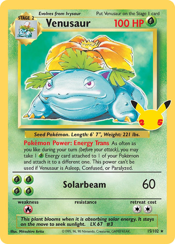 Venusaur - 15/102 Celebrations: Classic Collection Holo Pokemon - NM