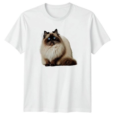 Bezauberndes handgezeichnetes Aquarell Himalaya Katze T-Shirt Aquarell Kunst Haustier Tiere
